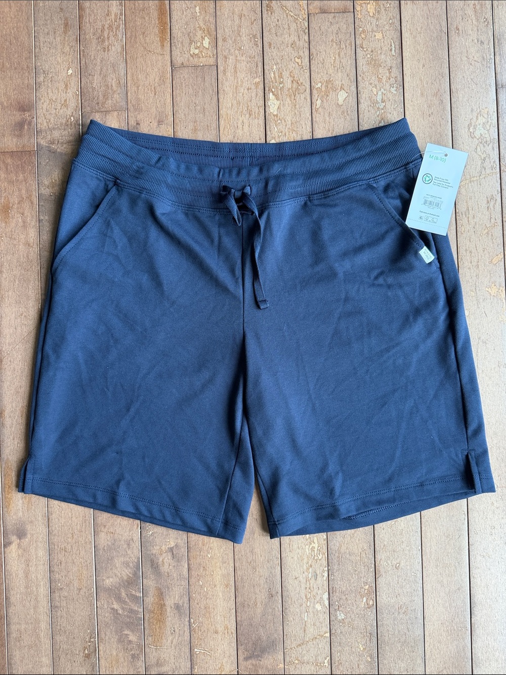 NWT Athletic Works Navy Drawstring Knit Athletic Shorts Size Medium
